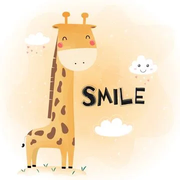 Cute funny giraffe Stock Illustration