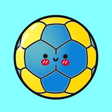 Cute funny Handball. Vector hand drawn cartoon kawaii character illustratio.. Stock Illustration