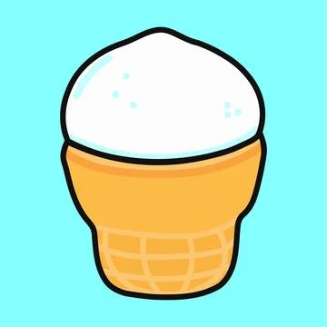 Cute funny Ice cream. Vector hand drawn cartoon kawaii character illustrati.. Stock Illustration