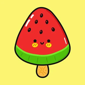 Cute funny Ice cream. Vector hand drawn cartoon kawaii character illustrati.. Stock Illustration