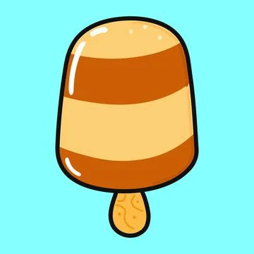 Cute funny Ice cream. Vector hand drawn cartoon kawaii character illustrati.. Stock Illustration