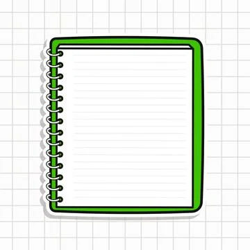 Cute funny Note pad sticker. Vector hand drawn cartoon kawaii character ill.. Stock Illustration