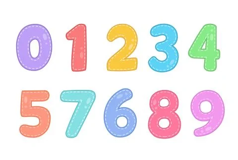 Cute funny numbers vector illustration set Stock-Illustration