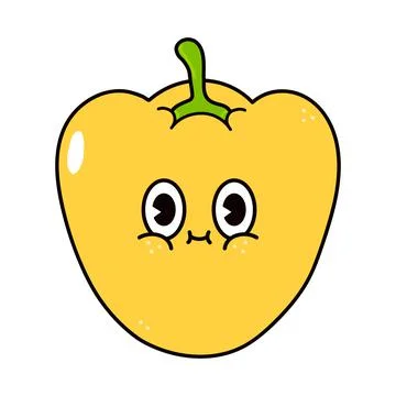 Cute funny pepper character. Vector hand drawn traditional cartoon vintage, r Stock Illustration