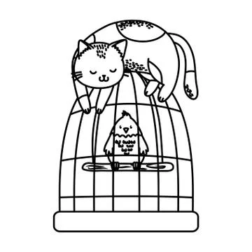 Cute funny pets cartoon Illustrazione stock