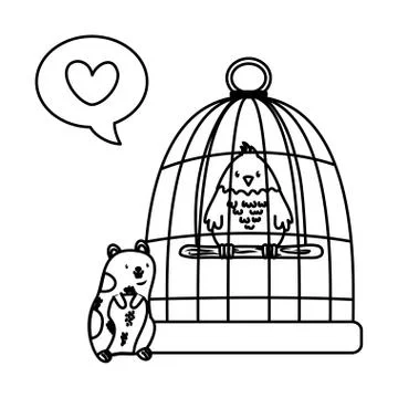 Cute funny pets cartoon Stock Illustration