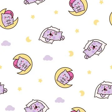 Cute funny pillow. Seamless pattern. Stock Illustration