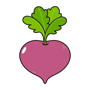 Cute funny radish character. Vector hand drawn traditional cartoon vintage, r Illustrazione stock