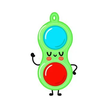 Cute funny simple dimple character. Vector hand drawn cartoon kawaii characte Stock Illustration