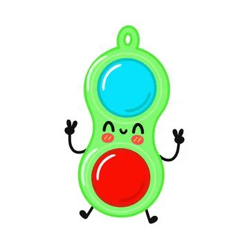 Cute funny simple dimple character. Vector hand drawn cartoon kawaii illustra Stock Illustration