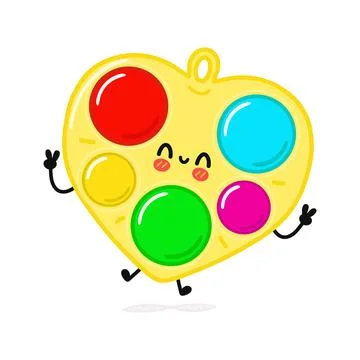 Cute funny simple dimple character. Vector hand drawn cartoon kawaii illustra Stock Illustration