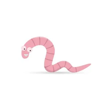 Cute funny smiling worm with teeth Stockillustratie