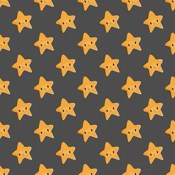 Cute funny stars seamless pattern. Vector illustration. Stock Illustration