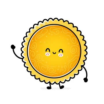 Cute funny Sun. Vector hand drawn cartoon kawaii character illustration icon Stock Illustration