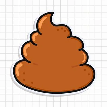 Cute funny Turd sticker. Vector hand drawn cartoon kawaii character illustr.. Stock Illustration