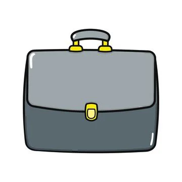 Cute funny work bag character. Vector hand drawn cartoon kawaii character ill Stock Illustration