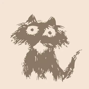 Cute fur cat. Stock Illustration