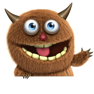 Cute furry alien 스톡 일러스트