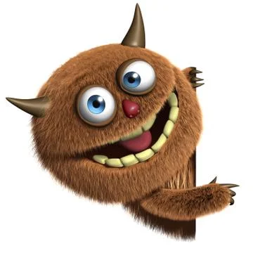 Cute furry alien 스톡 일러스트