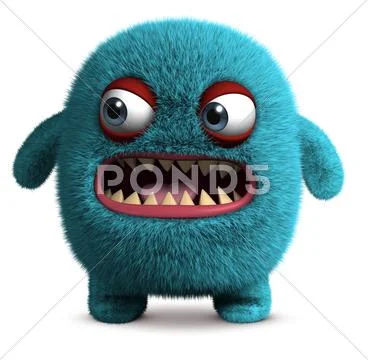 Cute furry monster Stock Illustration