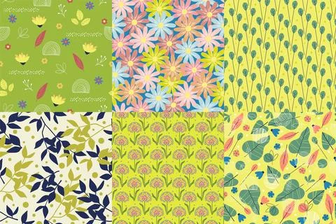 Cute geometric Easter seamless pattern. Abstract flat vector holiday backgrou Stock Illustration