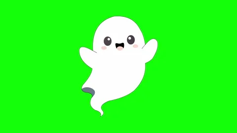 Cute Ghost Animation on Green Screen Stock-Footage 335180886