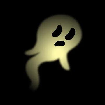 Cute ghost on black background Stockillustratie