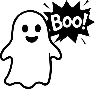 Cute Ghost Boo Bubble Halloween Icon Stock Illustration