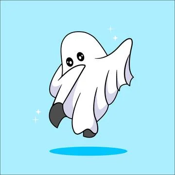 Cute Ghost Boo in Dabbing Style Vector Illustration Cartoon Design Illustrazione stock