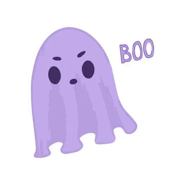 Cute ghost, Boo, Halloween. Vector illustration. Stock Illustration