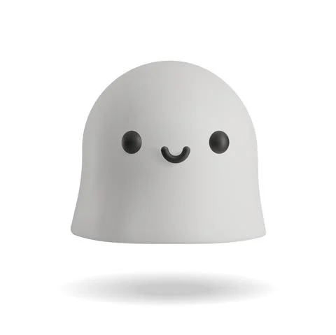 A cute ghost in a cartoon style Stock Illustration