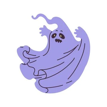 Cute ghost cartoon vector illustration Illustrazione stock