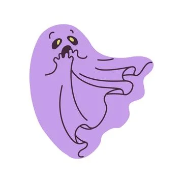 Cute ghost cartoon vector illustration Illustrazione stock