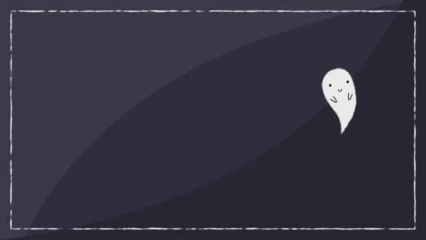 Cute ghost on a chalkboard background. Stock Footage 318466548