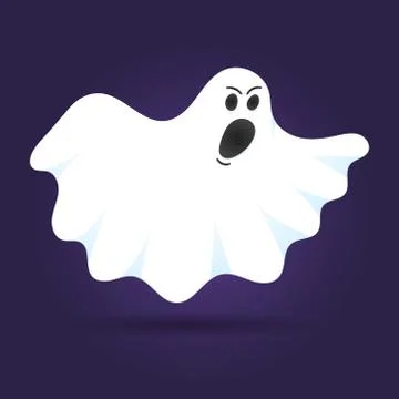 Cute ghost character flat style design vector illustration Stock Illustration