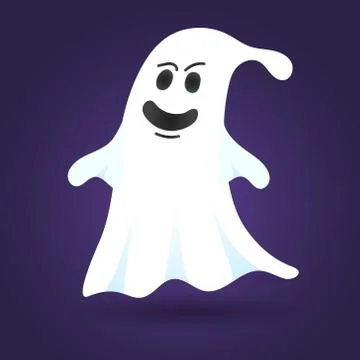 Cute ghost character flat style design vector illustration Stock Illustration