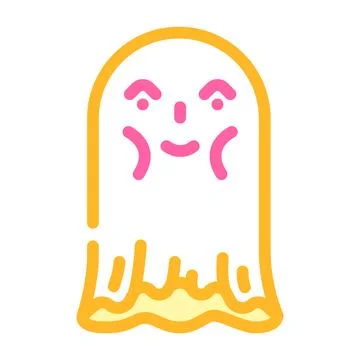 Cute ghost color icon vector illustration Stock Illustration