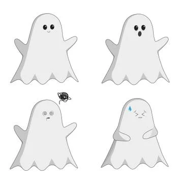 Cute ghost creature Stock Illustration
