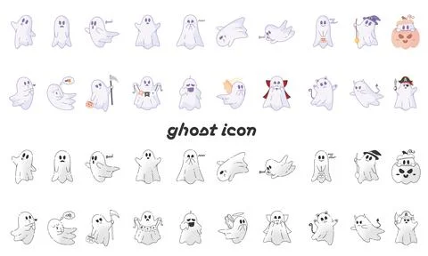 Cute ghost devil and vampire pattern for Halloween, Vector Stock Illustration
