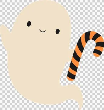 Cute ghost, flat illustration Stock Illustration