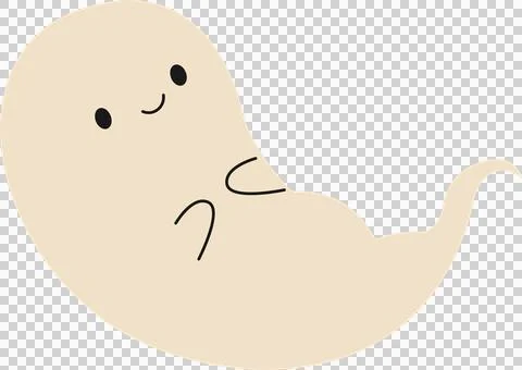 Cute ghost, flat illustration Stock Illustration