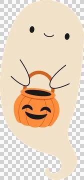 Cute ghost, flat illustration Stock-Illustration