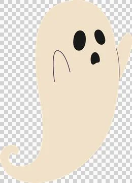 Cute ghost, flat illustration Stock Illustration