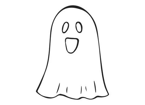 Cute Ghost Halloween Hand Drawn Doodle Clipart Stock Illustration
