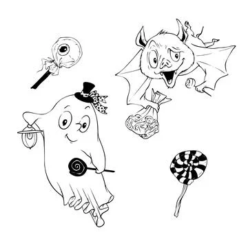 Cute ghost for Halloween. Vector illustration. Stock Illustration