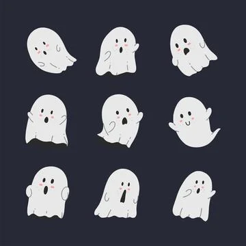 Cute ghost hand drawn vector illustration Stock Illustration