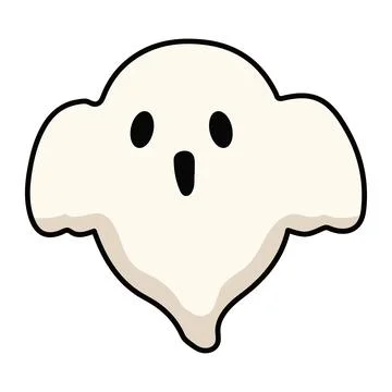 Cute ghost icon flat style Stock Illustration