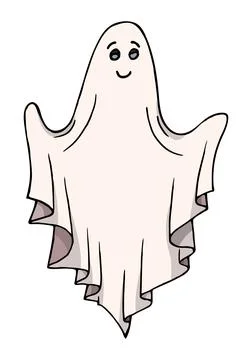 Cute ghost isolated, Cartoon Ghosts, Spooky vector Stock Illustration