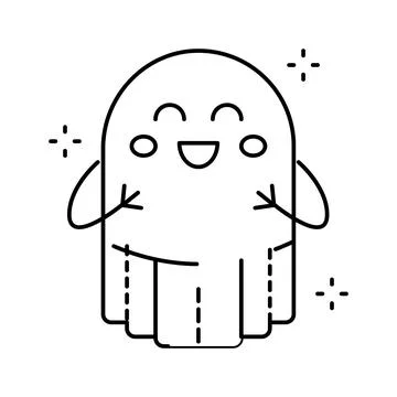 Cute ghost line icon vector illustration Illustrazione stock