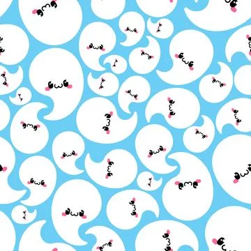 Cute ghost pattern seamless. nice little specter background. Ornament of ki.. Stockillustratie